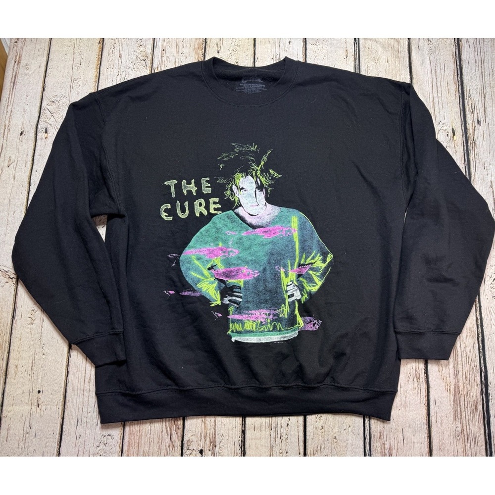 The Cure Crew Neck‎ Sweatshirt Mens XL Black 1986 Beach Party Tour